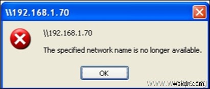 FIX:指定されたネットワーク名は使用できなくなりました。 (解決済み)