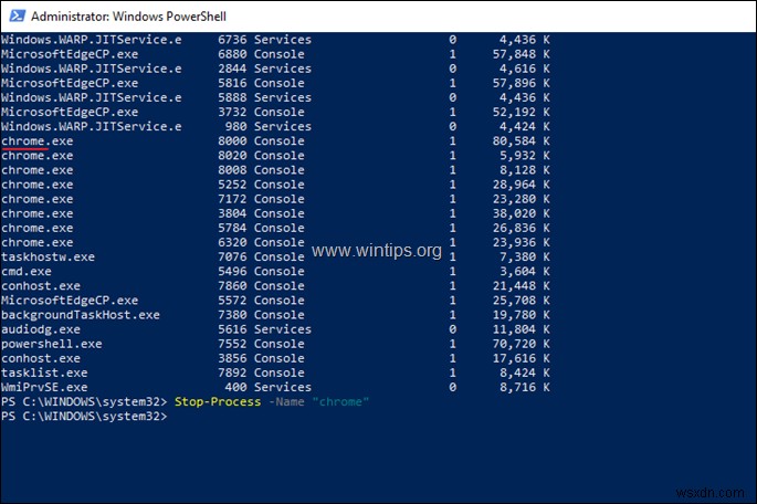 コマンド プロンプトまたは PowerShell から実行中のサービスまたはプログラムを停止する方法。