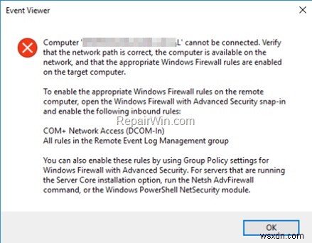 修正:コンピュータに接続できない。 Windows ファイアウォールで COM+ ネットワーク アクセスを有効にする必要があります。