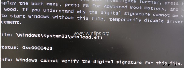 FIX:0xc0000428 Windows が wi​​nload.efi、winload.exe のデジタル署名を検証できない (解決済み)
