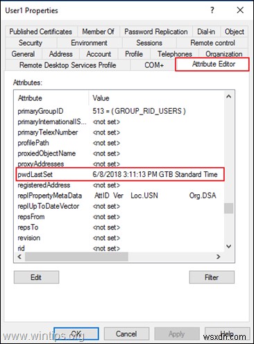 Active Directory サーバー 2016/2019 での最後のパスワード変更を確認する方法。