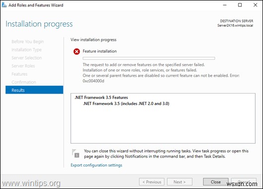 FIX:Server 2016 での NET Framework 3.5 0xc004000d インストール エラー (解決済み)