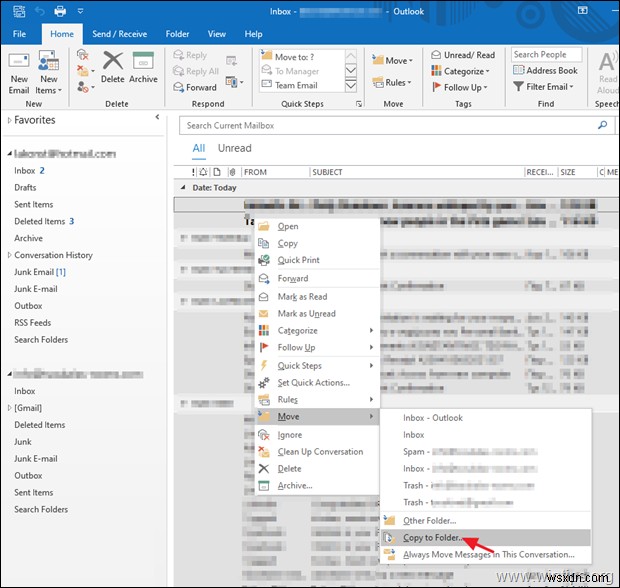 Outlook を使用して IMAP または POP3 メールを Office 365 に転送する方法。 