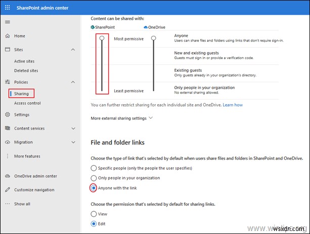 修正:SharePoint でリンク オプションを持つ全員がグレー表示される (解決済み)