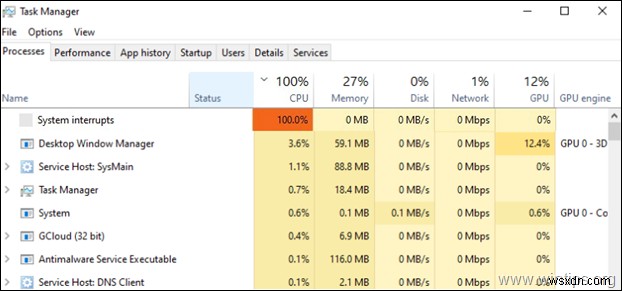 FIX:システムが Windows 10 で高い CPU 使用率を割り込む。