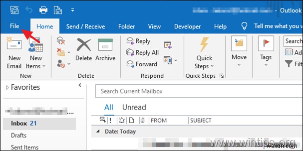 Outlook 2019 以前のバージョンでメール設定を変更する方法