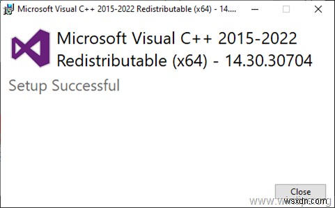Visual C++ 2015 ランタイム ライブラリのインストール方法。