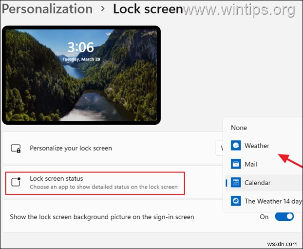 Windows 11 でロック画面の背景を変更する方法
