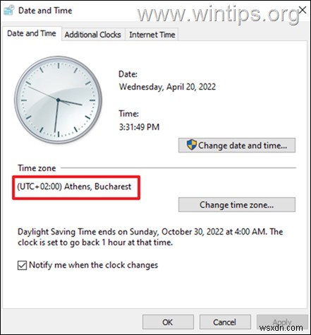 修正:Windows 10 が時刻を同期しない。 (解決済み)