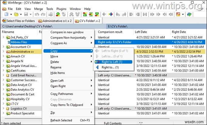 Windows 10 でフォルダーとファイルを比較する方法。 