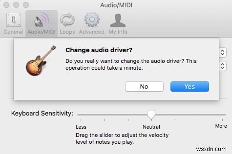 Mac OS X でオーディオ インターフェイスを介して楽器を録音する方法