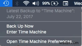 Time Machine を使用して Mac をバックアップする