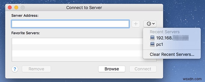 Mac でリモート サーバーまたはローカル サーバーに接続する方法 