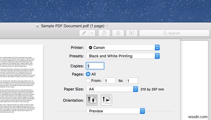 Mac で白黒印刷する方法