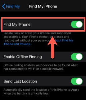 「iPhone を探す」をオフにする方法