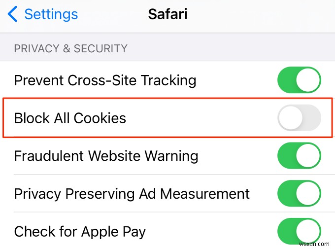 iPhone で Cookie を有効にする方法