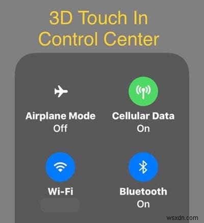 iOS ショートカット:コントロール センターで 3D タッチを使用する