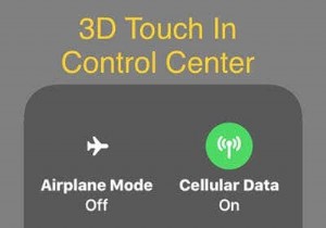 iOS ショートカット:コントロール センターで 3D タッチを使用する