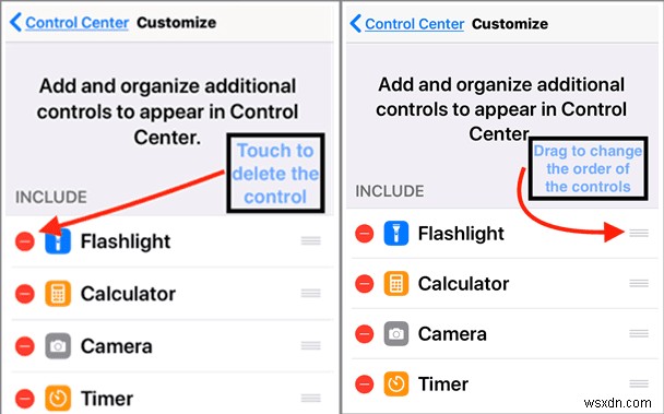 iOS でコントロール センター パネルをカスタマイズする方法