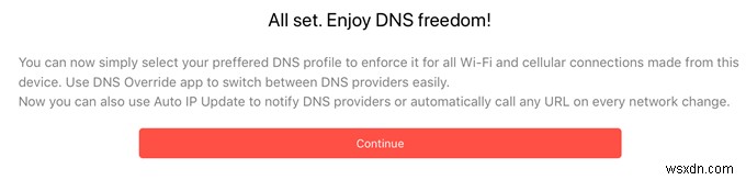 iOS のセルラーで DNS オーバーライドを使用してカスタム DNS サーバーを使用する