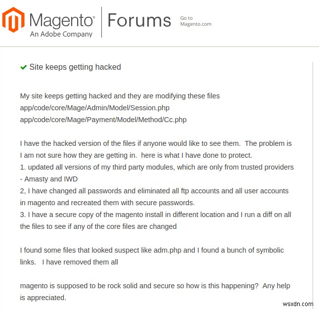 Magento 管理パネルのハッキング – 原因、症状、修正