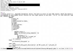Journal OpenCart Theme 3.1.0 での機密データ漏洩につながる SQL エラー - すぐに更新