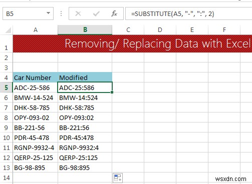 Excel のデータ クリーンアップ テクニック:セル内のテキストを置換または削除する