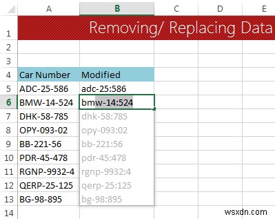 Excel のデータ クリーンアップ テクニック:セル内のテキストを置換または削除する