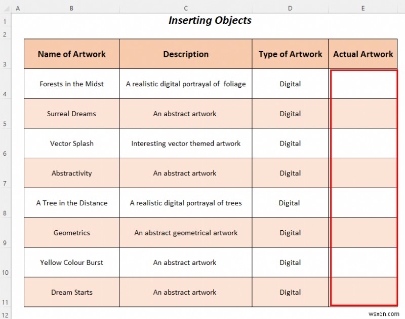 Excel オブジェクトを使用してアート ポートフォリオを作成する方法