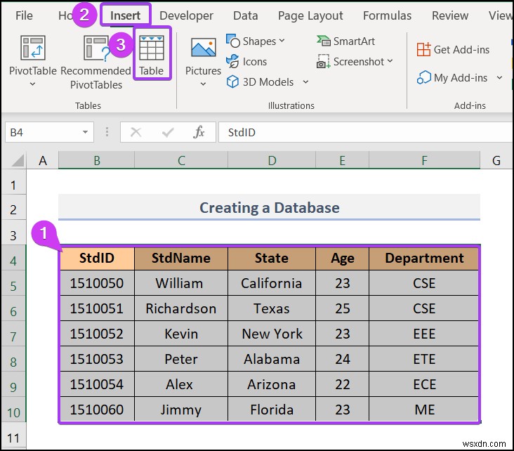 Excel でデータベースを作成する方法 (簡単な手順)