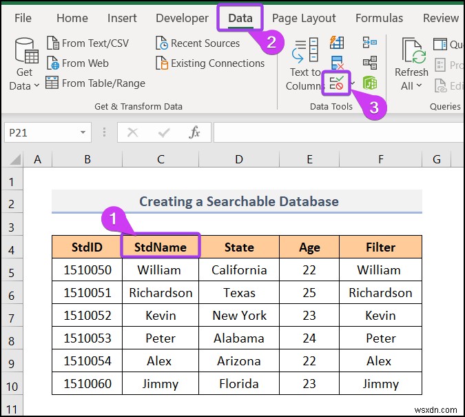 Excel でデータベースを作成する方法 (簡単な手順)