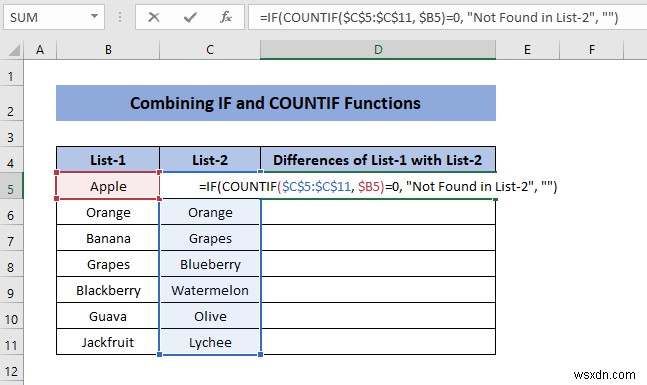 Excel で違いを見つけるために 2 つの列を比較する方法