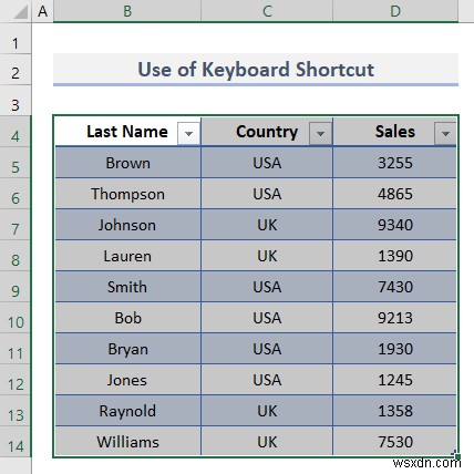 Excel テーブルのナビゲート (7 つの簡単なテクニック) 