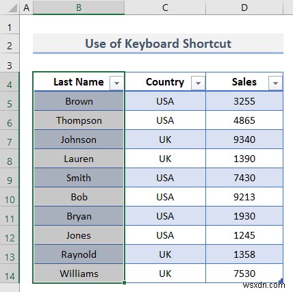 Excel テーブルのナビゲート (7 つの簡単なテクニック) 