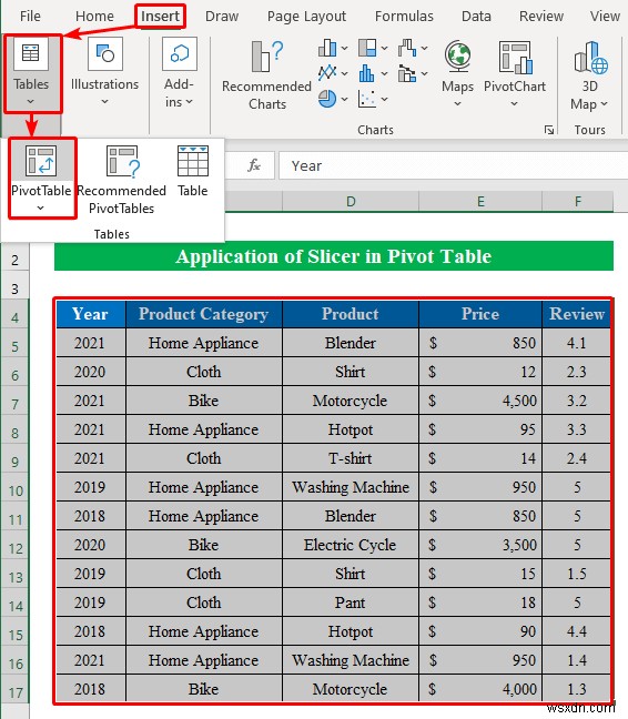 スライサーを使用して Excel でデータをフィルター処理する方法 (2 つの簡単な方法)