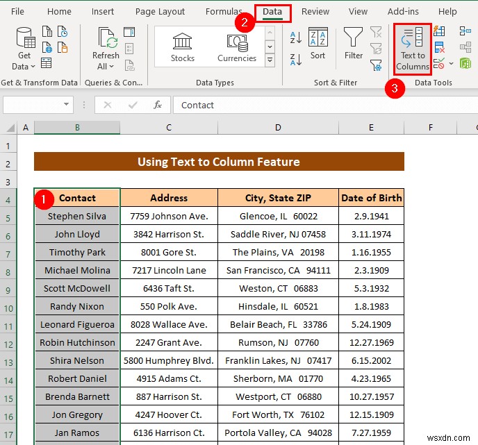 Excel でテキストを列に変換する方法 (3 ケース)