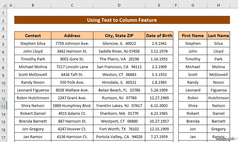 Excel でテキストを列に変換する方法 (3 ケース)