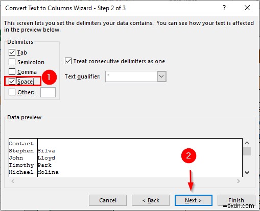Excel でテキストを列に変換する方法 (3 ケース)