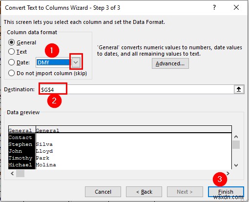 Excel でテキストを列に変換する方法 (3 ケース)