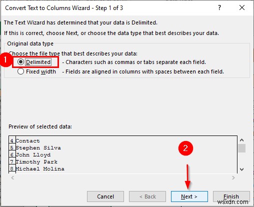 Excel でテキストを列に変換する方法 (3 ケース)