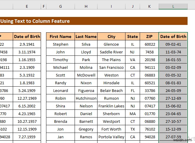 Excel でテキストを列に変換する方法 (3 ケース)