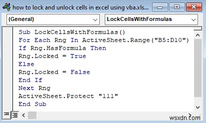 VBA を使用して Excel でセルをロックおよびロック解除する方法