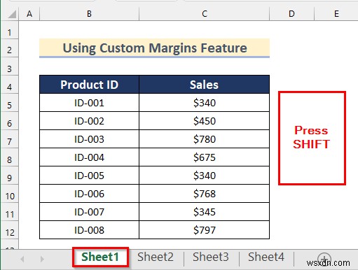 Excel で選択したワークシートを中央揃えにするコマンドを実行する