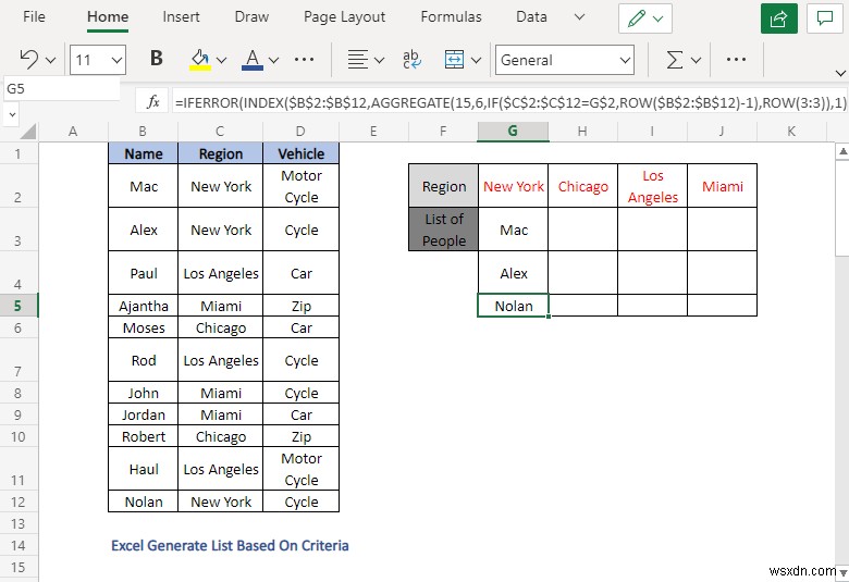 Excel で基準に基づいてリストを生成する方法 (4 つの方法)