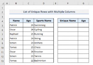 基準に基づいて Excel で一意のリストを作成する (9 つの方法)