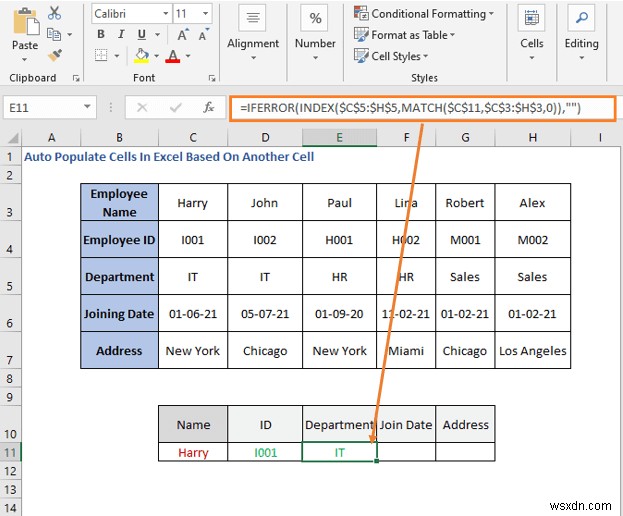 別のセルに基づいて Excel でセルを自動入力する方法