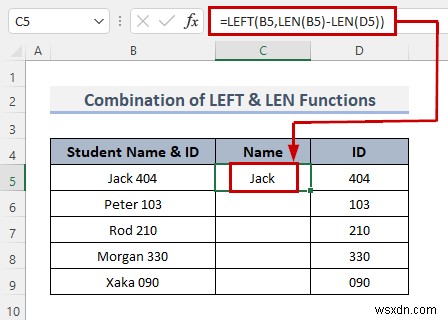 Excel で数式を使用して区切り記号でセルを分割する方法 (8 つの方法)