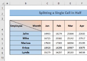 Excel で 1 つのセルを半分に分割する方法