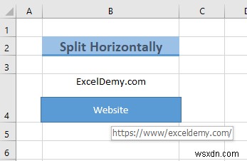 Excel で 1 つのセルを半分に分割する方法