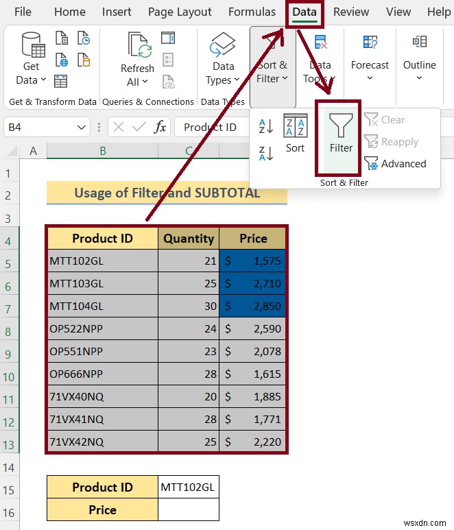 Excel で色付きのセルを合計する方法 (4 つの方法)